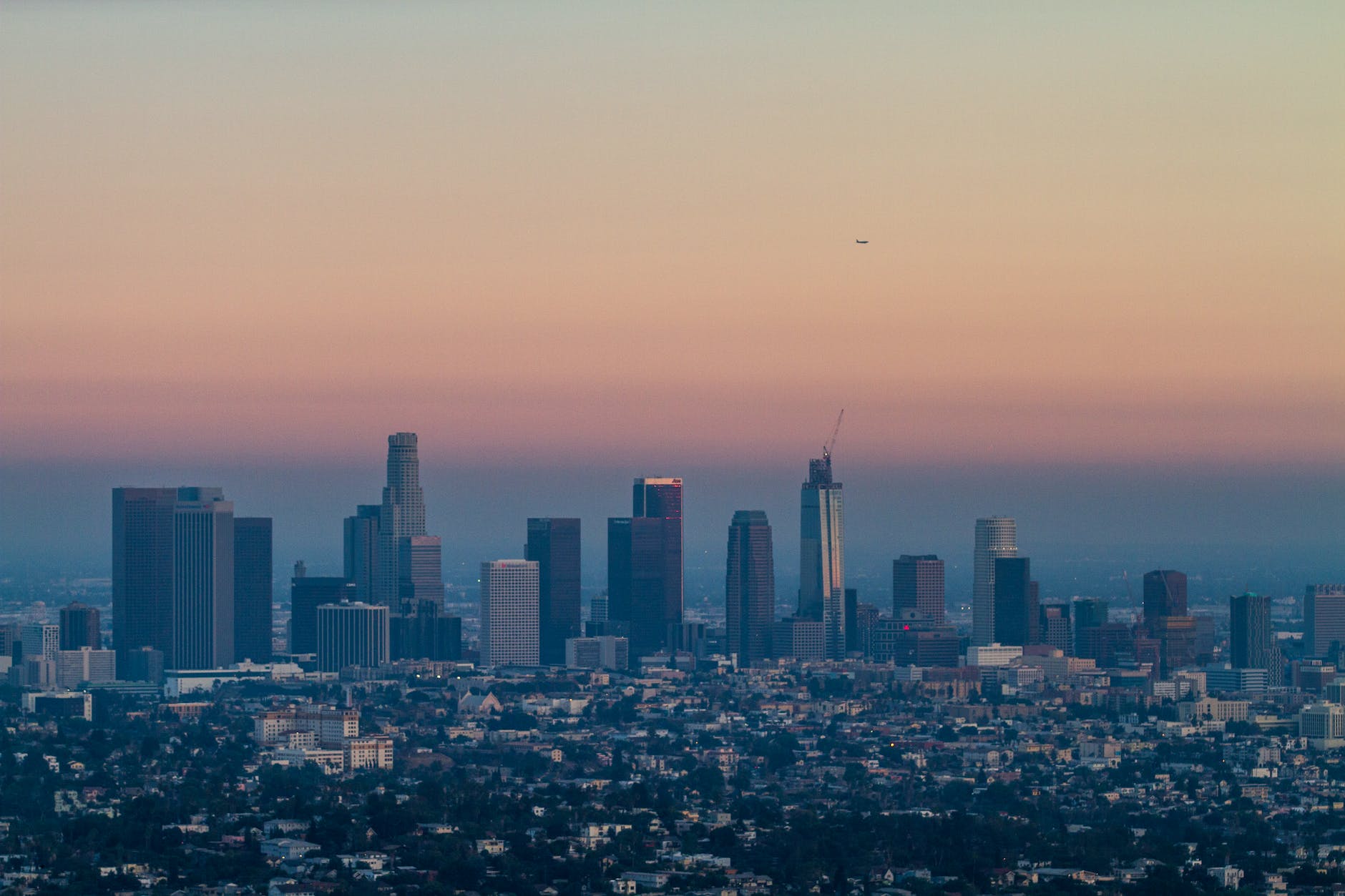 city skyline during night time